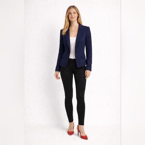 NWT Ann Taylor Size XS Navy Blue Tweed Blazer